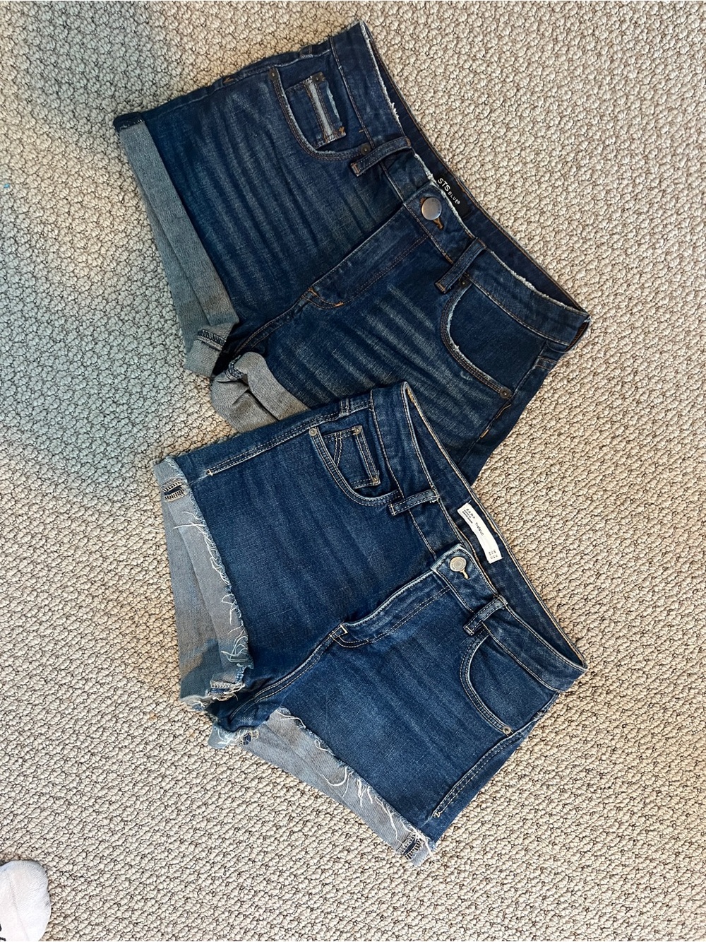 2 for 1 Pair of Dark Denim Shorts by Zara and STS